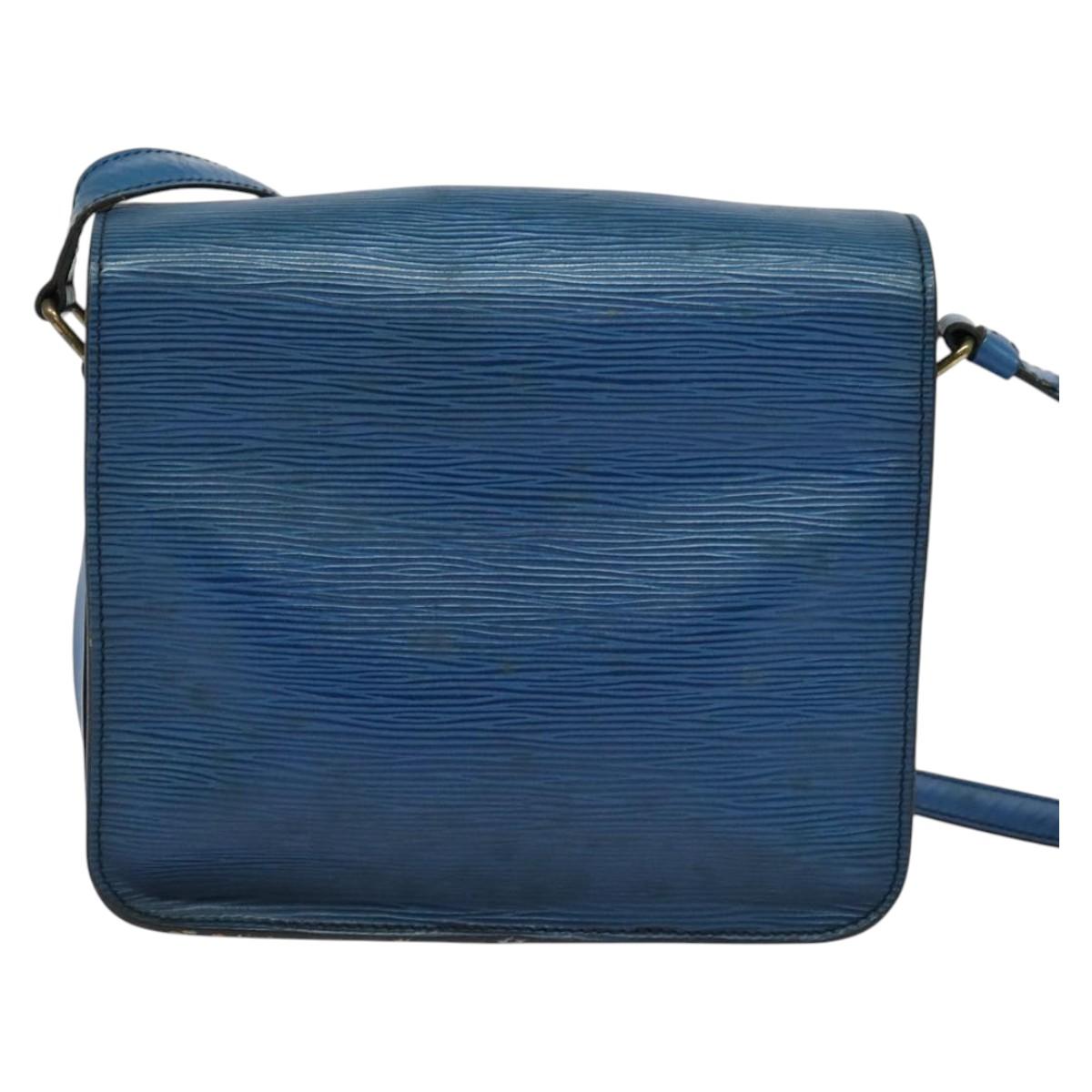 LOUIS VUITTON Epi Cartouchiere MM Shoulder Bag Blue M52245 LV Auth 136712