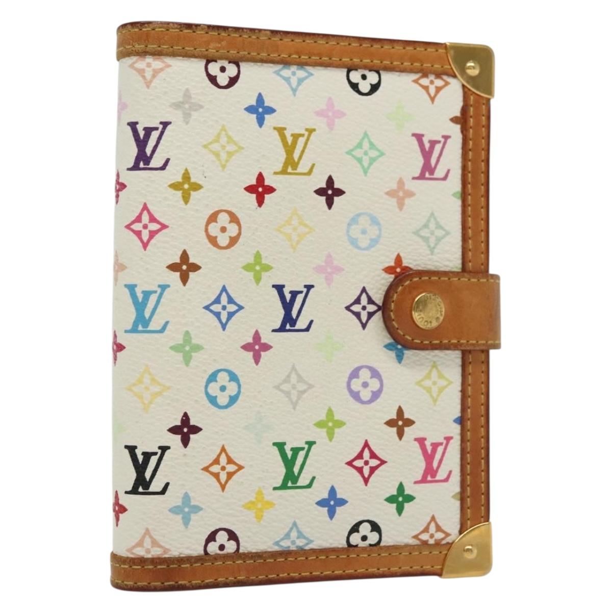 LOUIS VUITTON Multicolor Agenda PM Day Planner Cover White R21074 Auth 136738