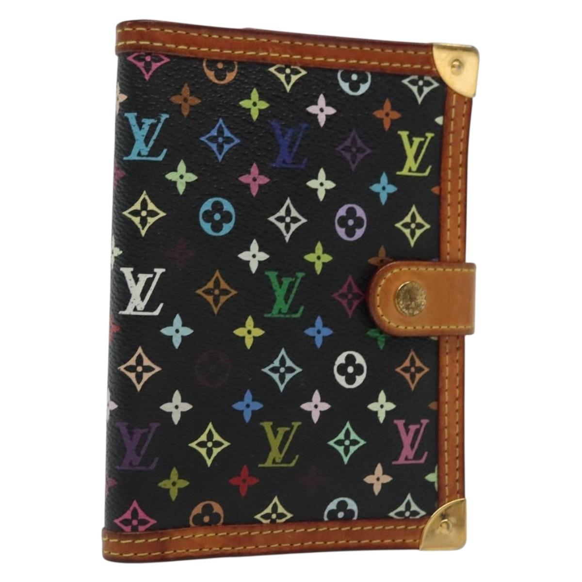 LOUIS VUITTON Multicolor Agenda PM Day Planner Cover Black R20895 Auth 136739