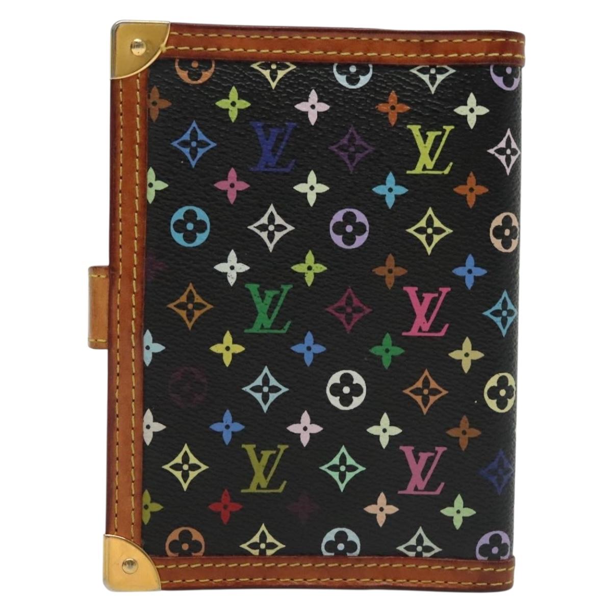 LOUIS VUITTON Multicolor Agenda PM Day Planner Cover Black R20895 Auth 136739