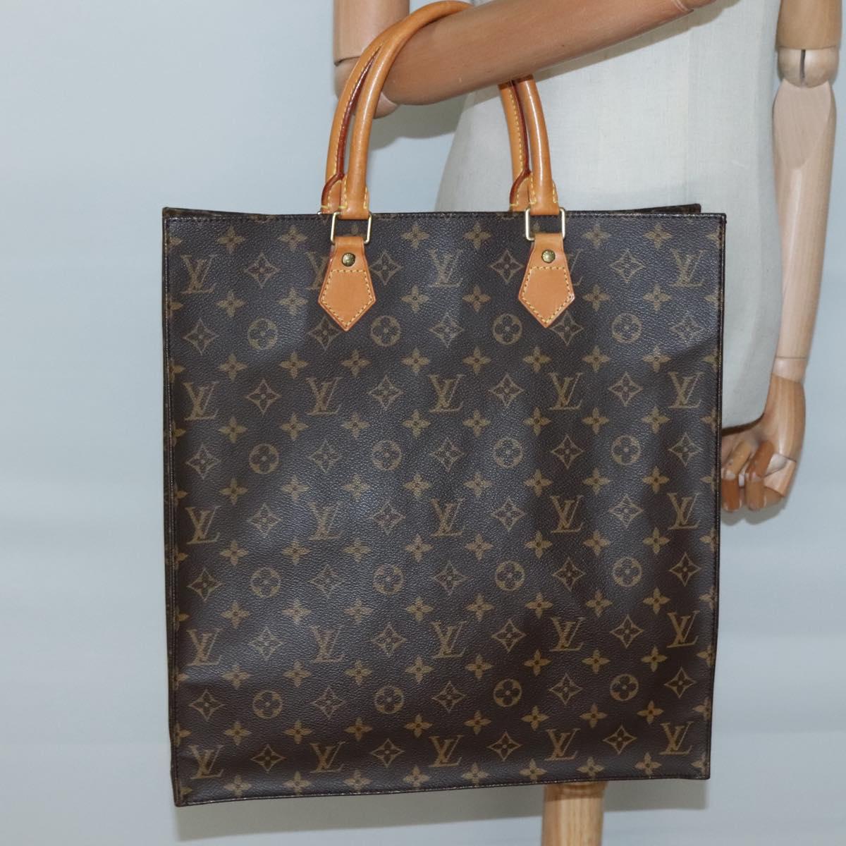LOUIS VUITTON Monogram Sac Plat Hand Bag M51140 LV Auth 136768