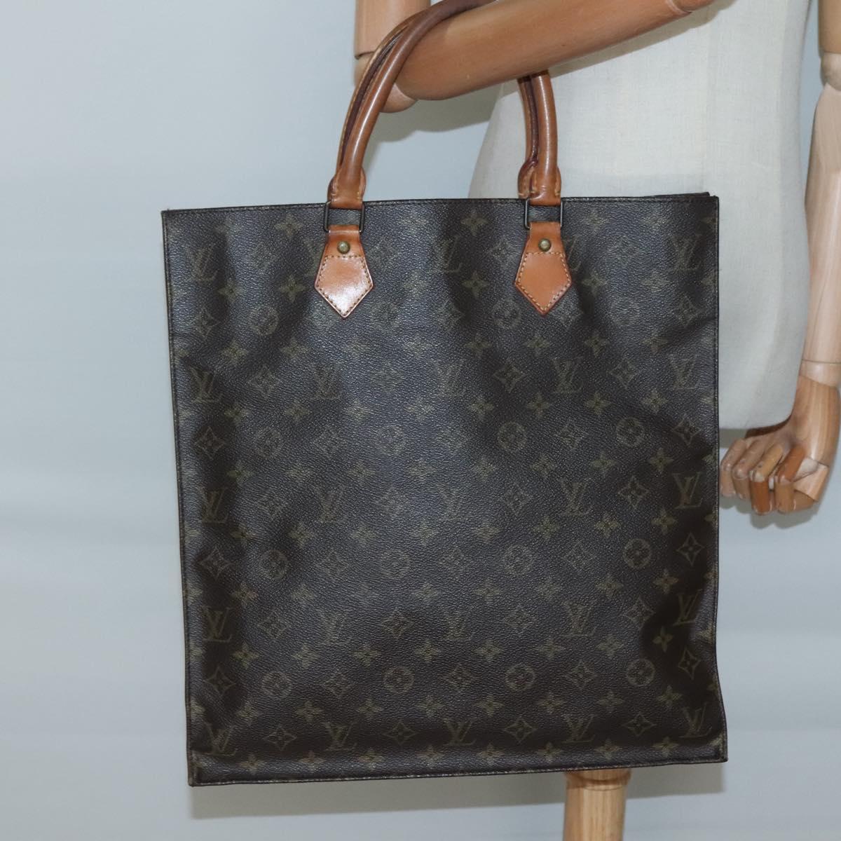 LOUIS VUITTON Monogram Sac Plat Hand Bag M51140 LV Auth 136769