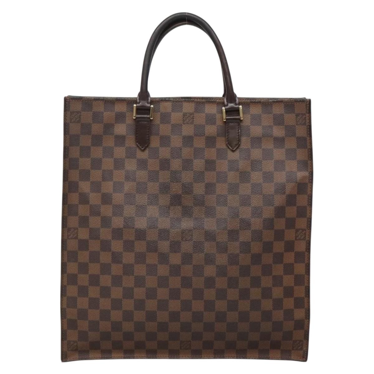 LOUIS VUITTON Damier Ebene Sac Plat Hand Bag N51140 LV Auth 136771
