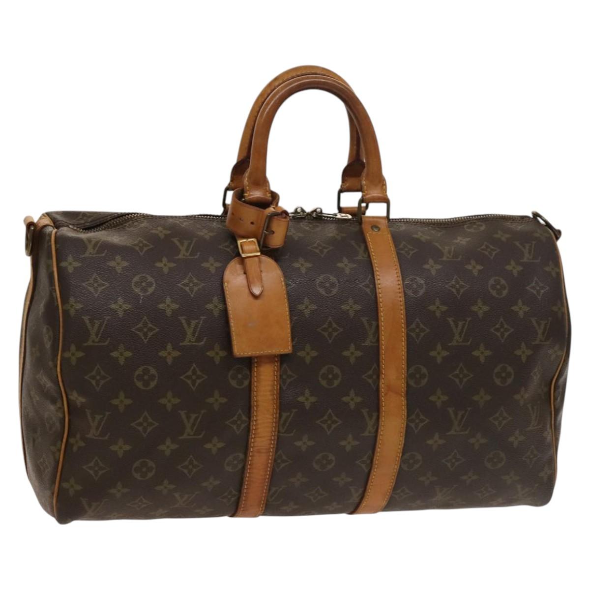 LOUIS VUITTON Monogram Keepall Bandouliere 45 Boston Bag M41418 LV Auth 136778