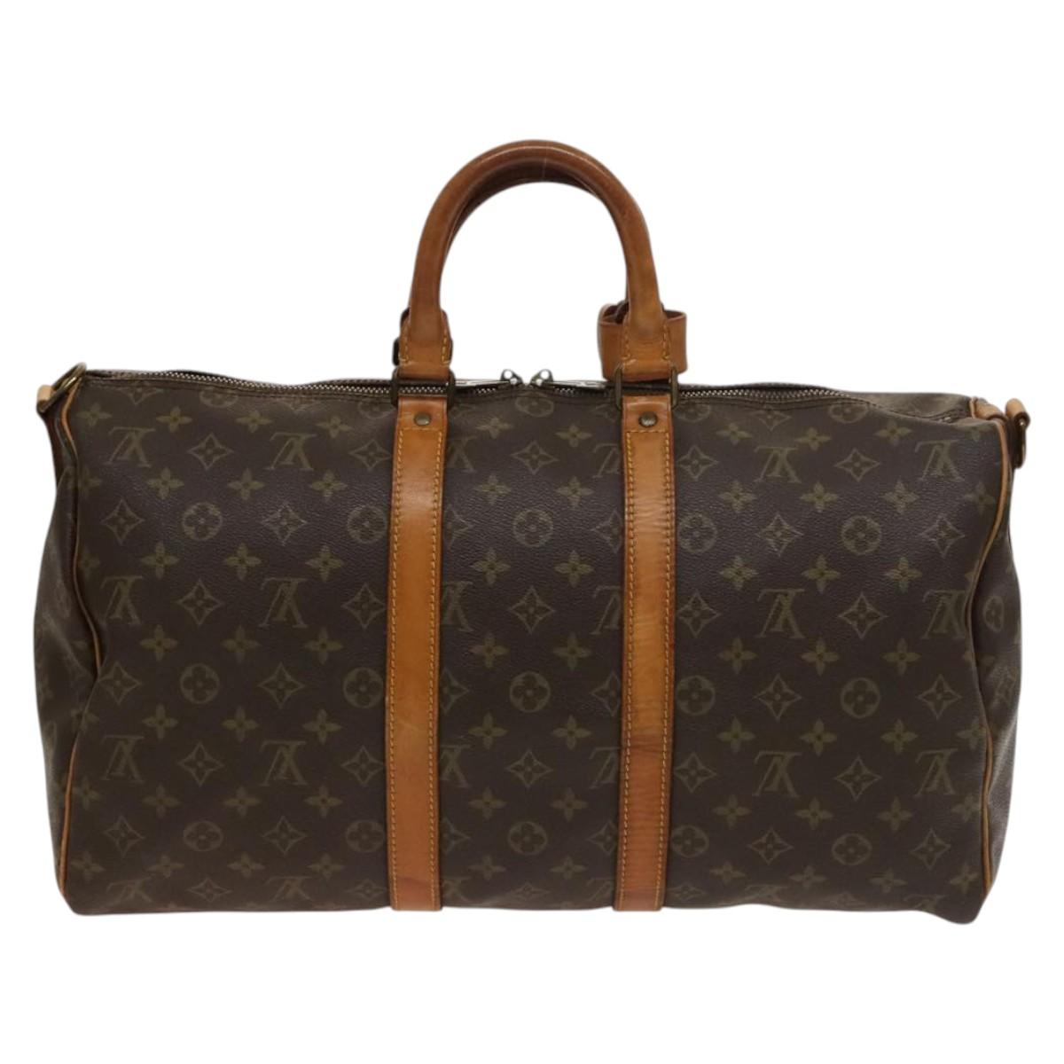 LOUIS VUITTON Monogram Keepall Bandouliere 45 Boston Bag M41418 LV Auth 136778