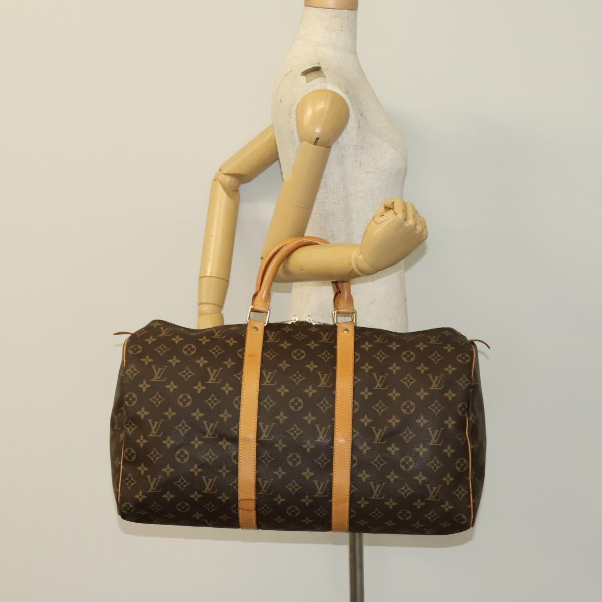 LOUIS VUITTON Monogram Keepall 50 Boston Bag M41426 LV Auth 136779