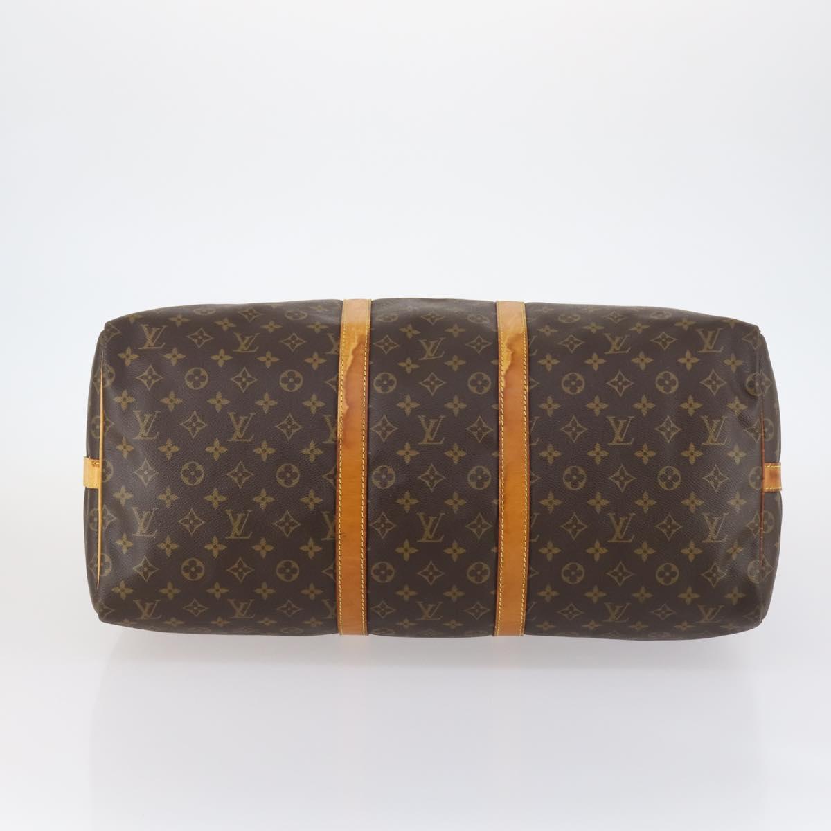 LOUIS VUITTON Monogram Keepall Bandouliere 55 Boston Bag M41414 LV Auth 136784