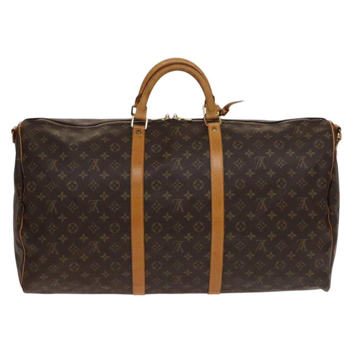 LOUIS VUITTON Monogram Keepall Bandouliere 60 Boston Bag M41412 LV Auth 136788
