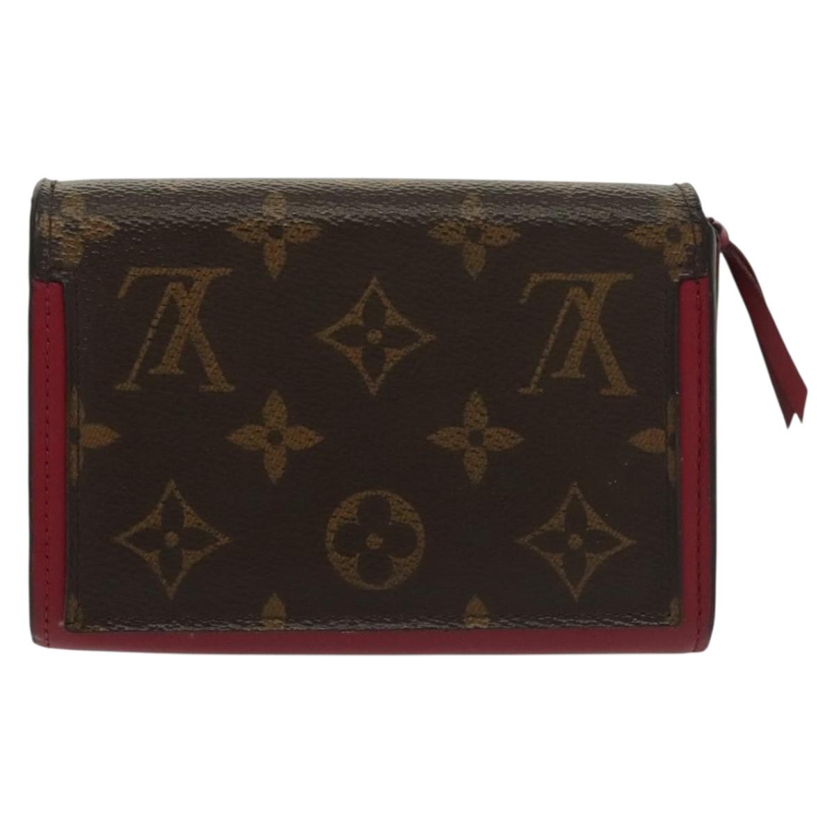 LOUIS VUITTON Monogram Portefeuille Flor Compact Wallet Fuchsia M64588 LV 136794