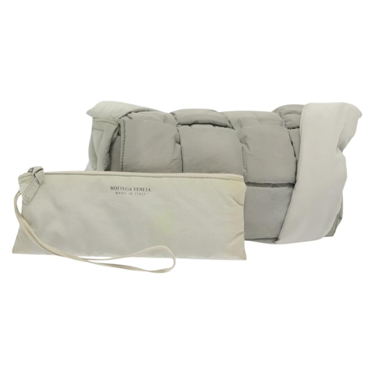 BOTTEGA VENETA MAXI INTRECCIATO Padded Tech Cassette Bag Nylon Gray Auth 136799