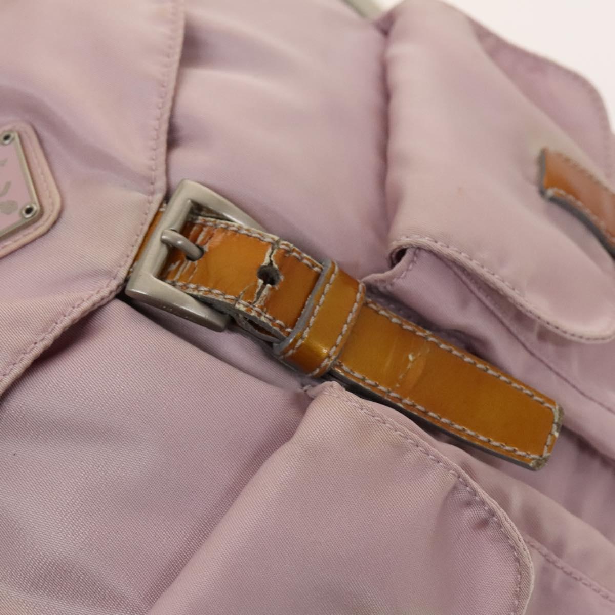 PRADA Backpack Nylon Pink Silver Auth 136807