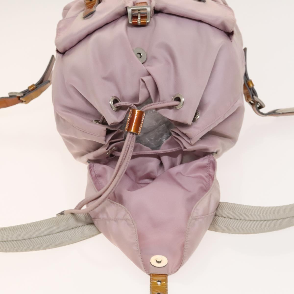 PRADA Backpack Nylon Pink Silver Auth 136807