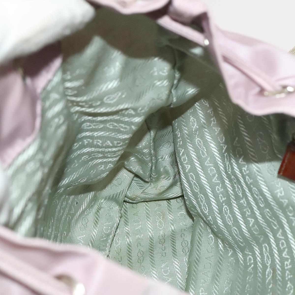 PRADA Backpack Nylon Pink Silver Auth 136807