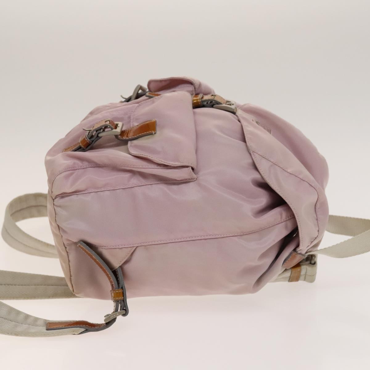 PRADA Backpack Nylon Pink Silver Auth 136807