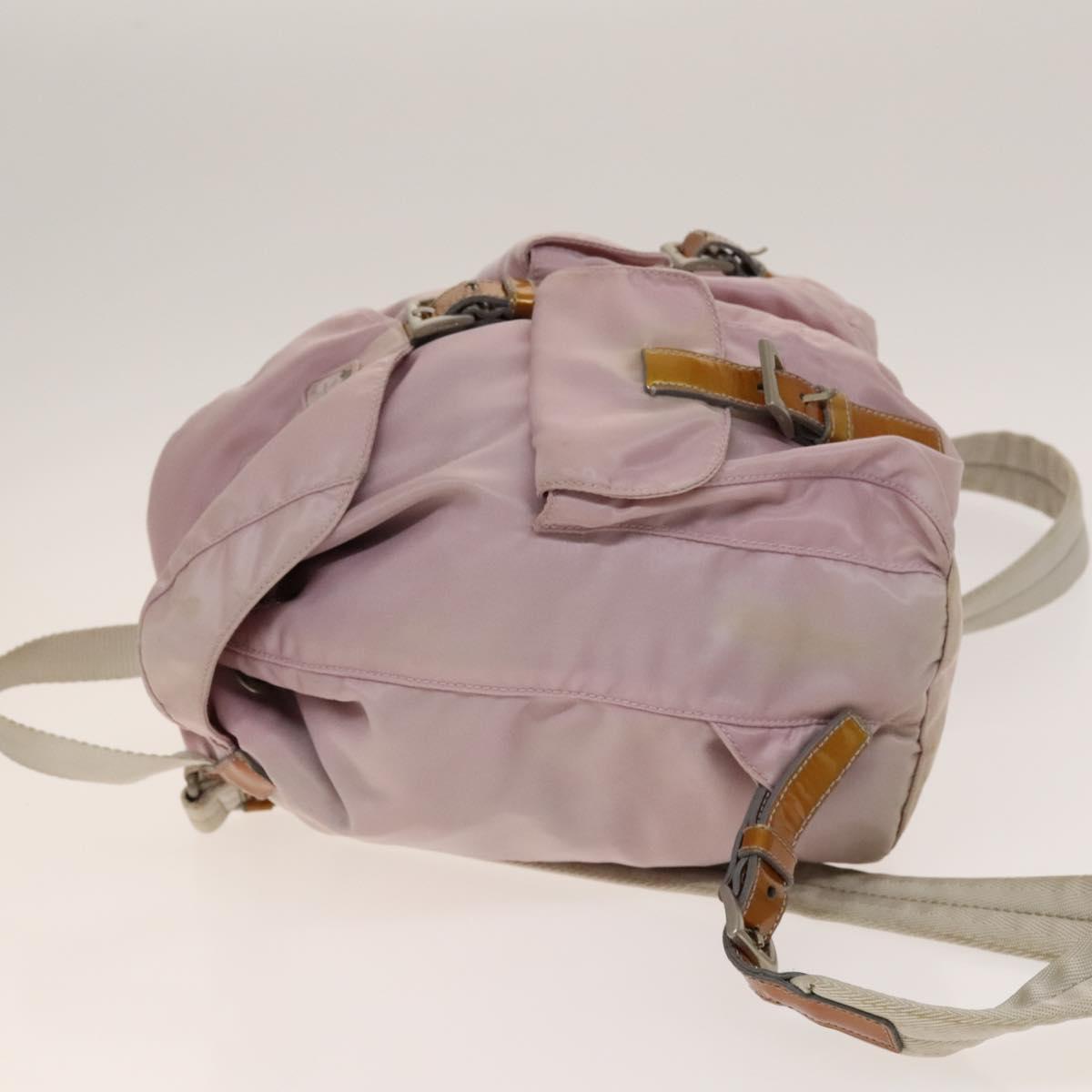 PRADA Backpack Nylon Pink Silver Auth 136807