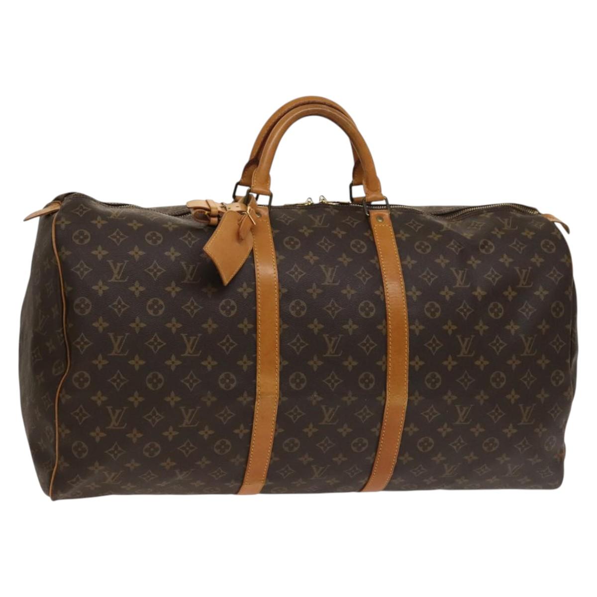 LOUIS VUITTON Monogram Keepall 60 Boston Bag M41422 LV Auth 136833