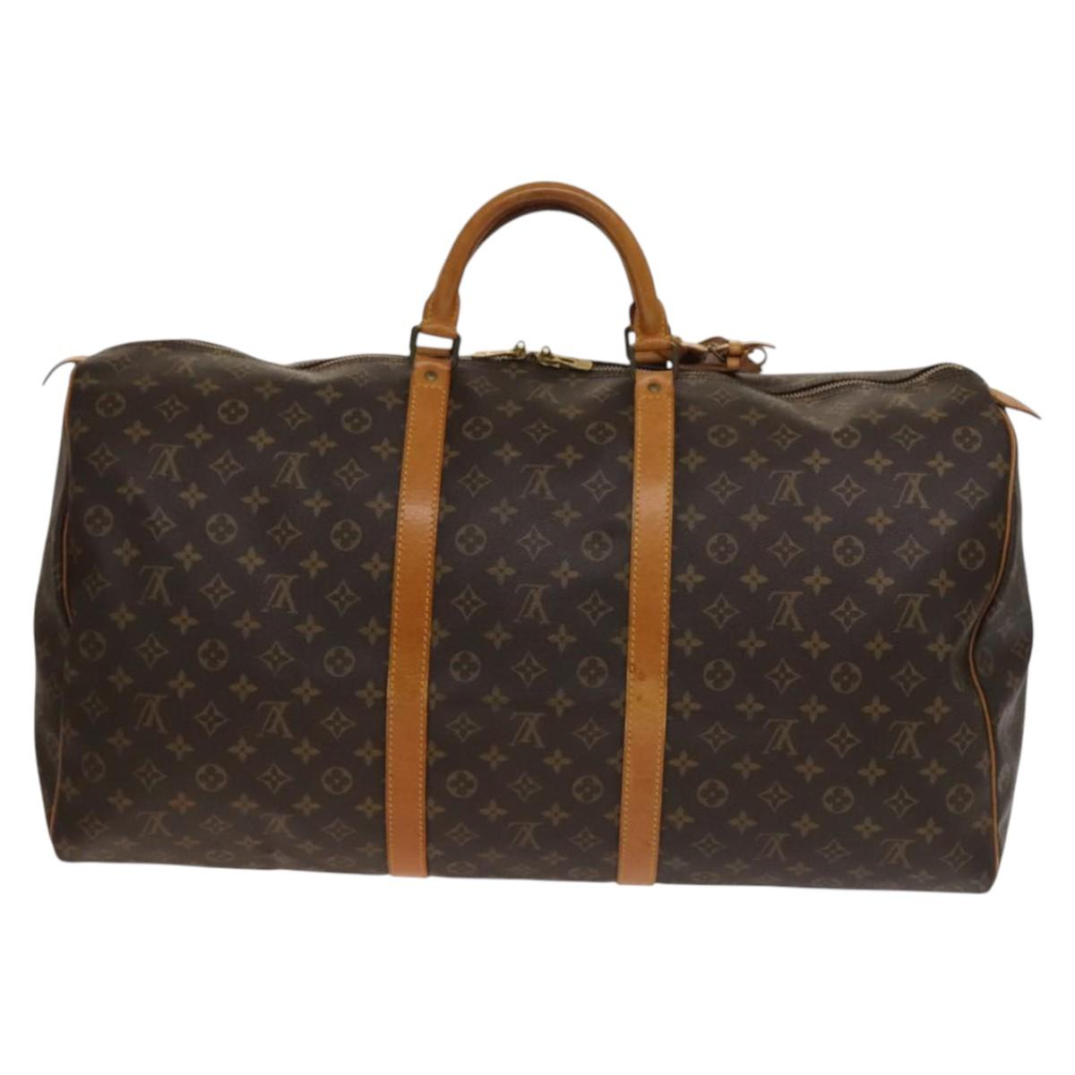 LOUIS VUITTON Monogram Keepall 60 Boston Bag M41422 LV Auth 136833