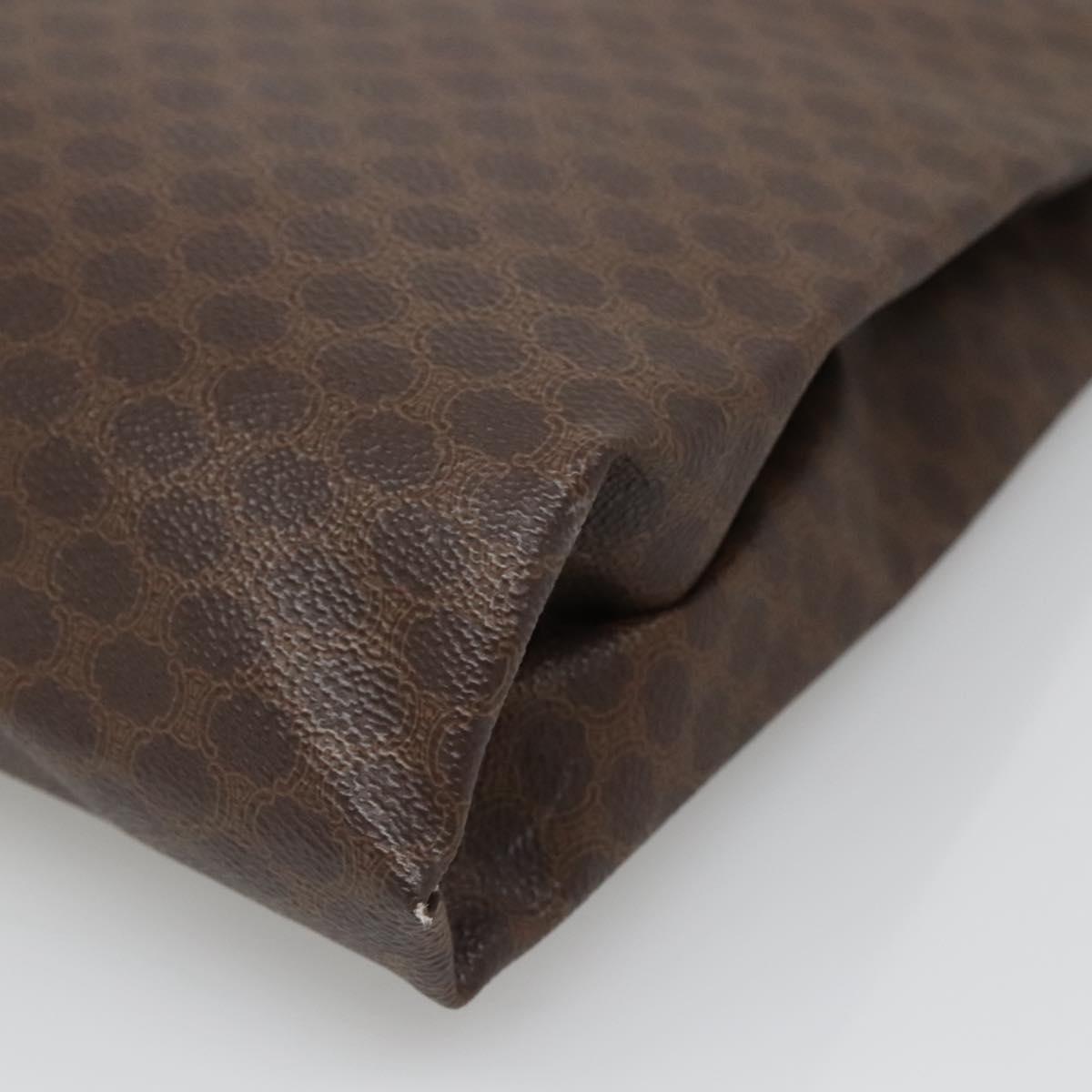 CELINE Macadam Canvas Tote Bag PVC Brown Gold Auth 136856