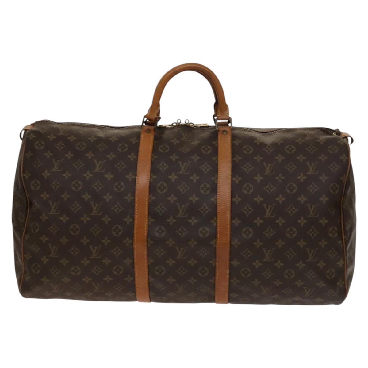 LOUIS VUITTON Monogram Keepall 60 Boston Bag M41422 LV Auth 136866