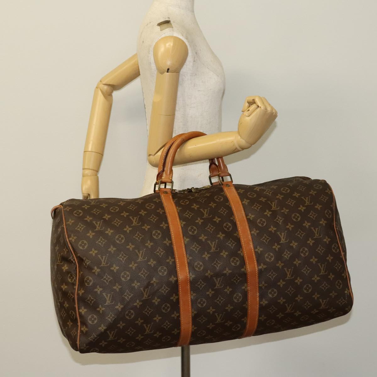 LOUIS VUITTON Monogram Keepall 60 Boston Bag M41422 LV Auth 136866