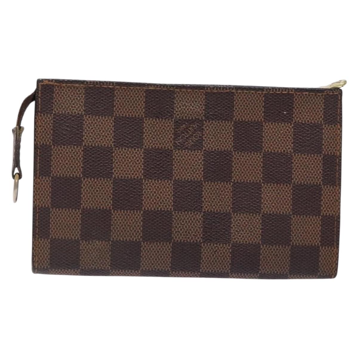 LOUIS VUITTON Damier Ebene Marais Pouch LV Auth 136870