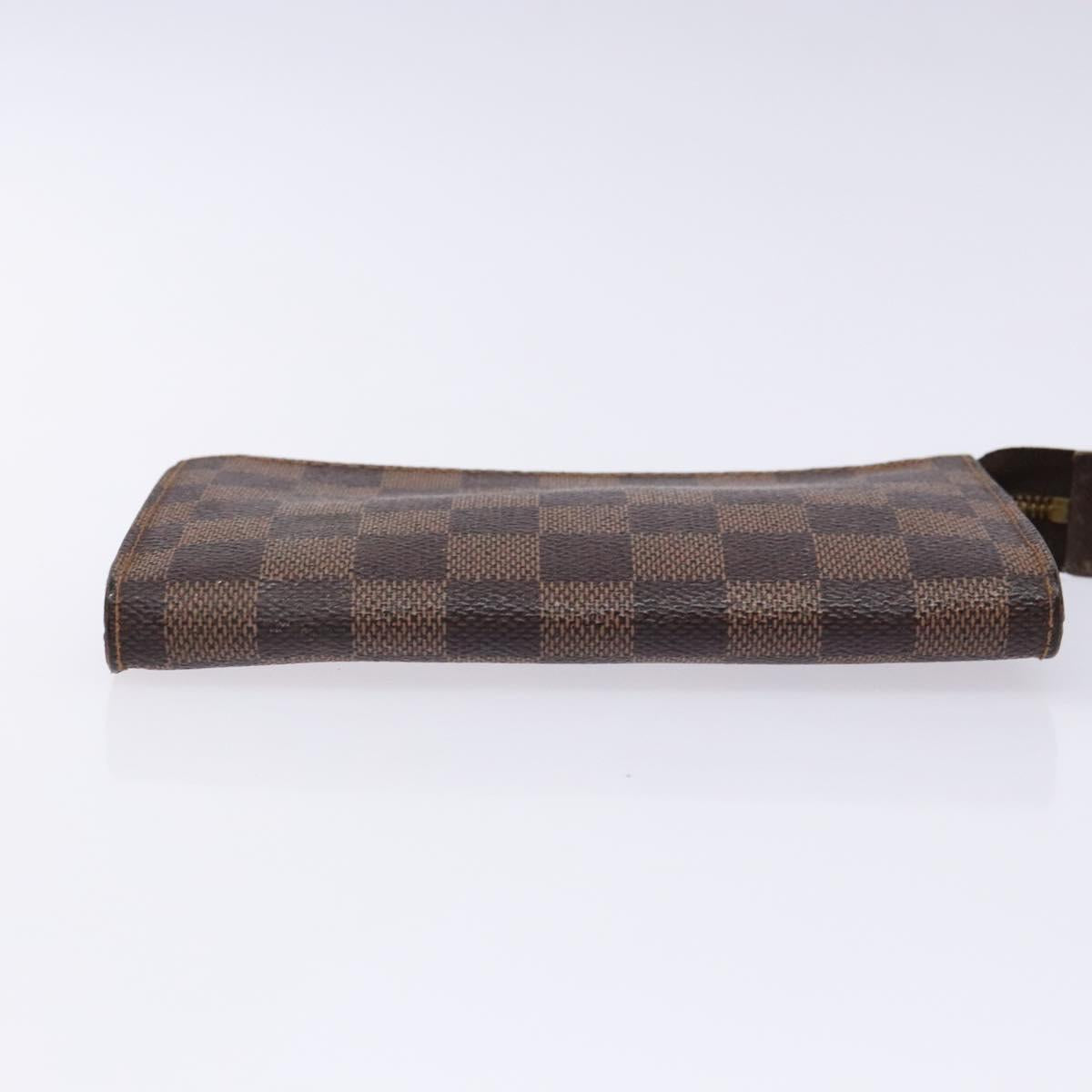 LOUIS VUITTON Damier Ebene Marais Pouch LV Auth 136870