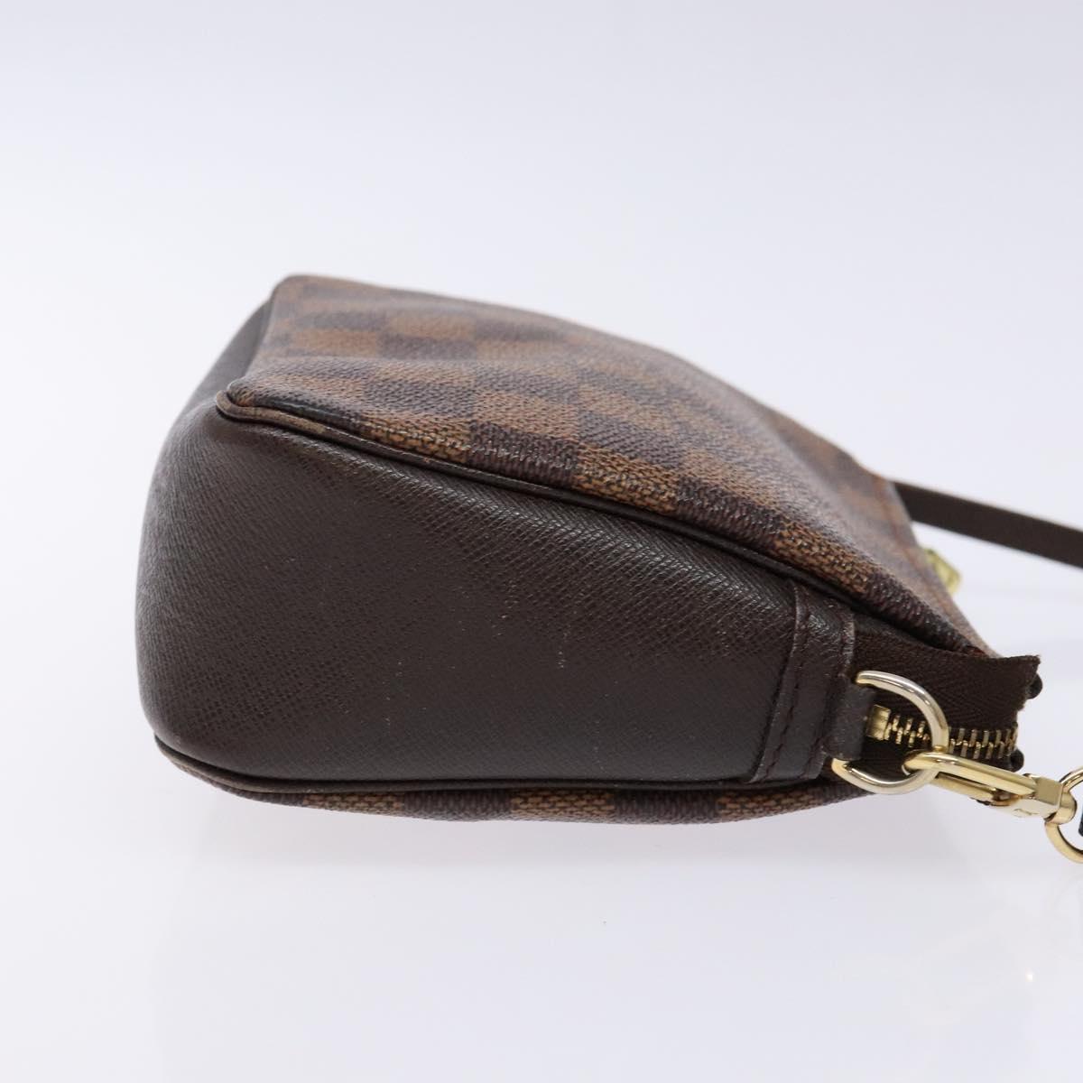 LOUIS VUITTON Damier Ebene Trousse Makeup Pouch N51982 LV Auth 136871
