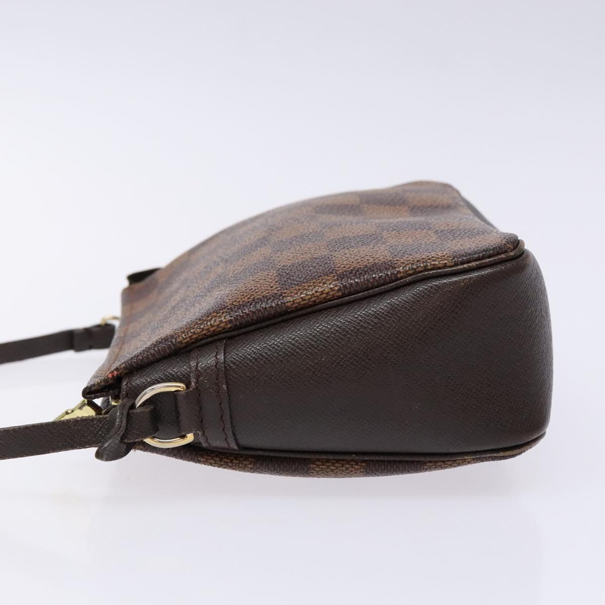 LOUIS VUITTON Damier Ebene Trousse Makeup Pouch N51982 LV Auth 136871