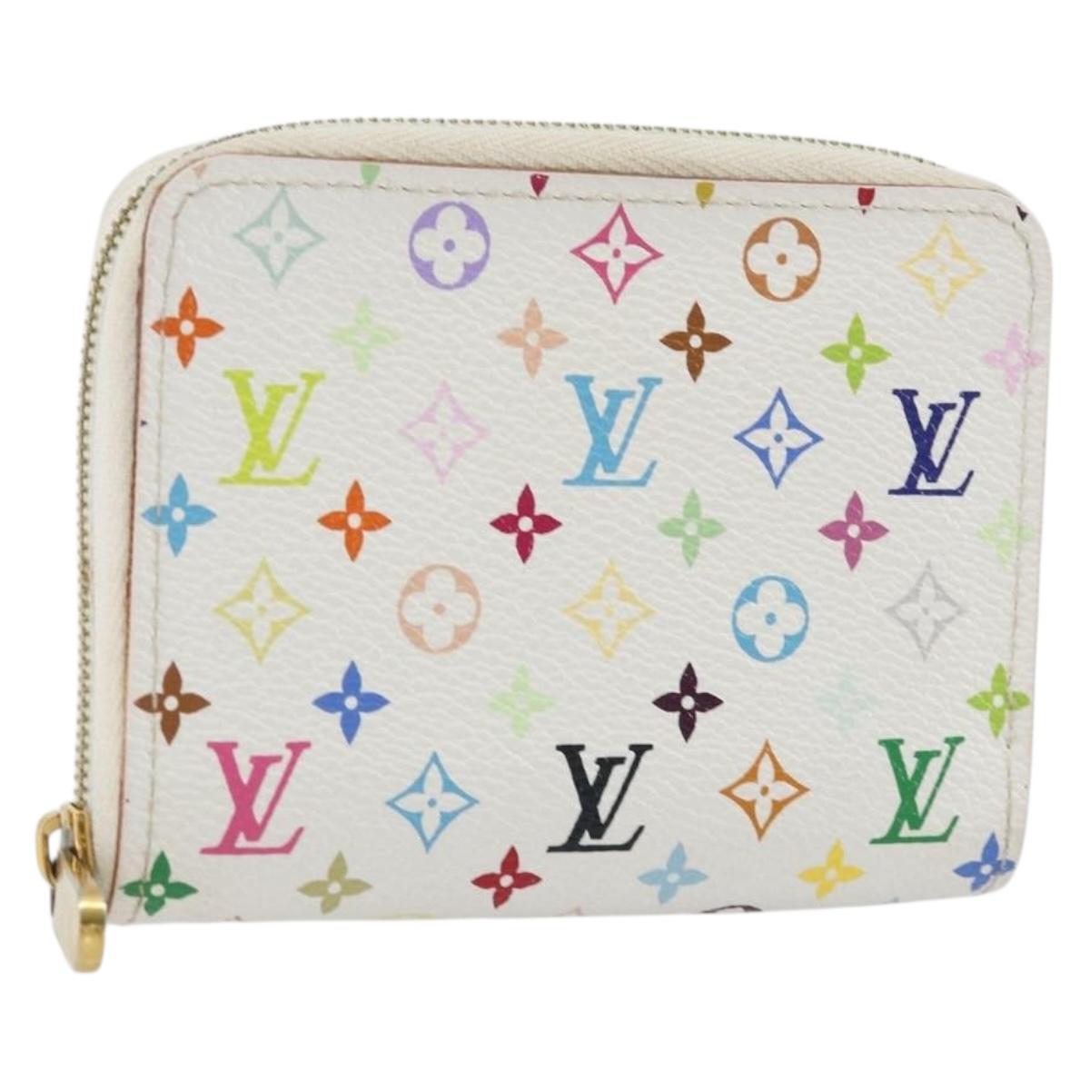 LOUIS VUITTON Monogram Multicolor Zippy Coin Purse White M93741 Auth 136876