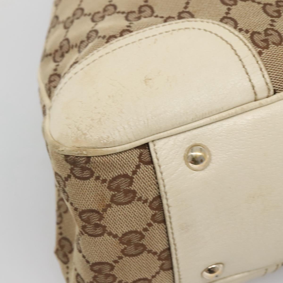 GUCCI Web Sherry Line GG Canvas Tote Bag Beige Green Red 163805 Auth 136879