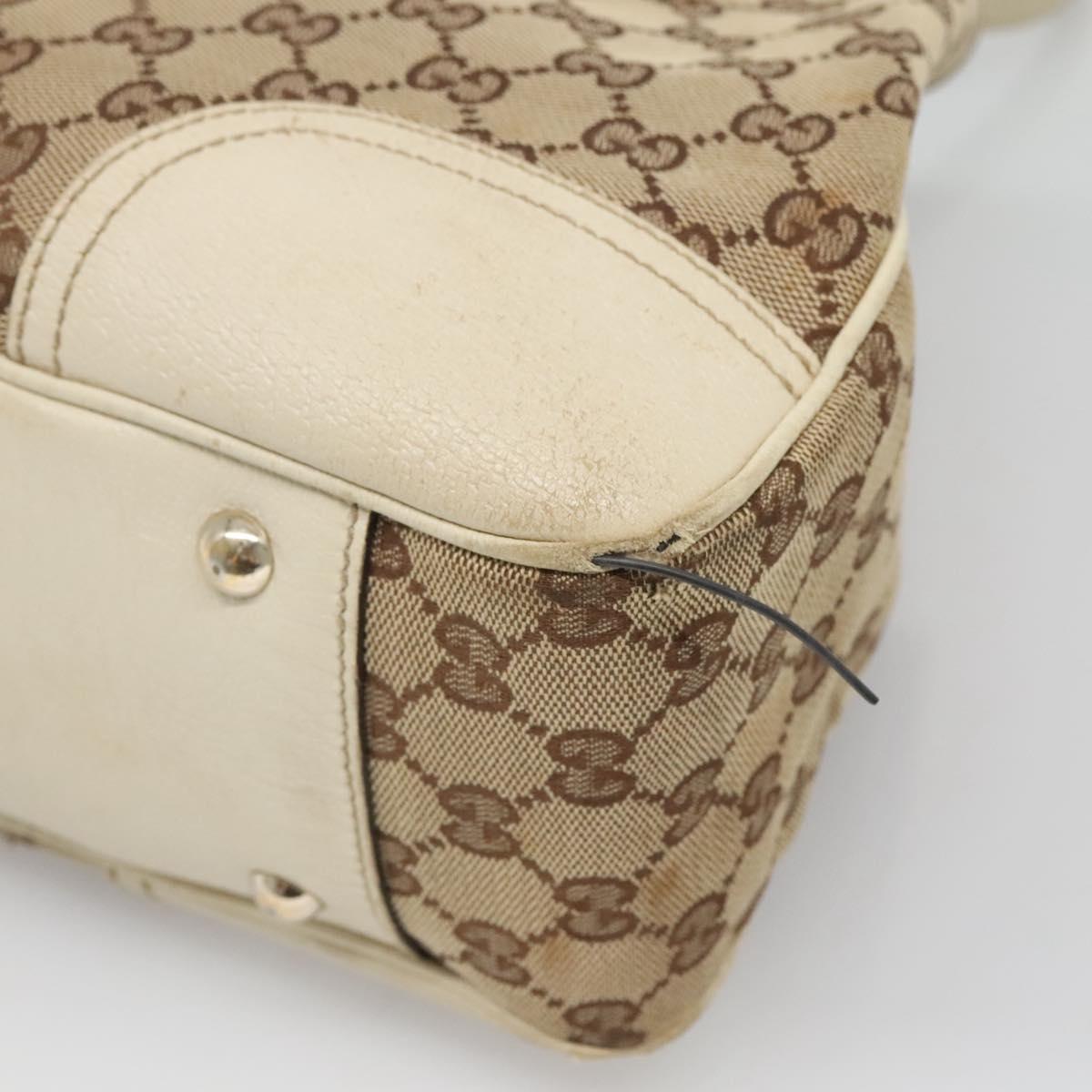 GUCCI Web Sherry Line GG Canvas Tote Bag Beige Green Red 163805 Auth 136879