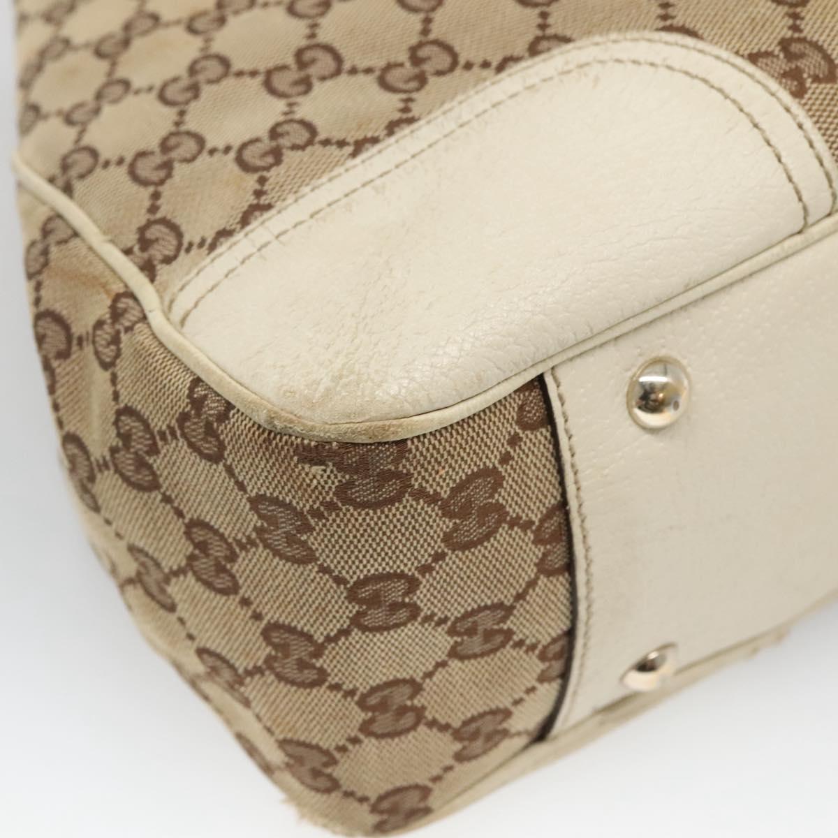 GUCCI Web Sherry Line GG Canvas Tote Bag Beige Green Red 163805 Auth 136879