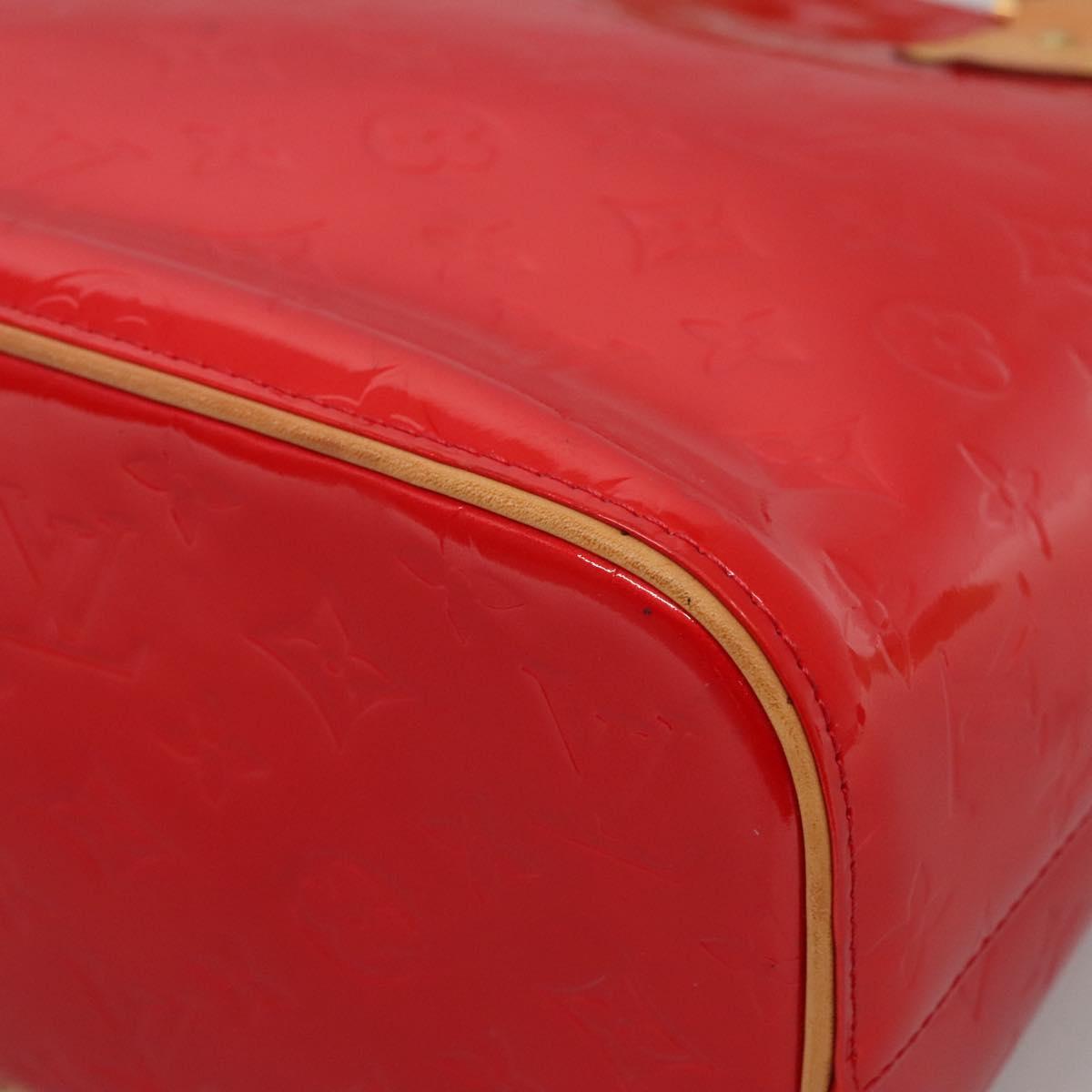 LOUIS VUITTON Monogram Vernis Houston Hand Bag Red M91092 LV Auth 136884