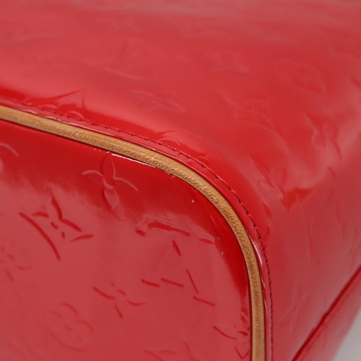 LOUIS VUITTON Monogram Vernis Houston Hand Bag Red M91092 LV Auth 136884