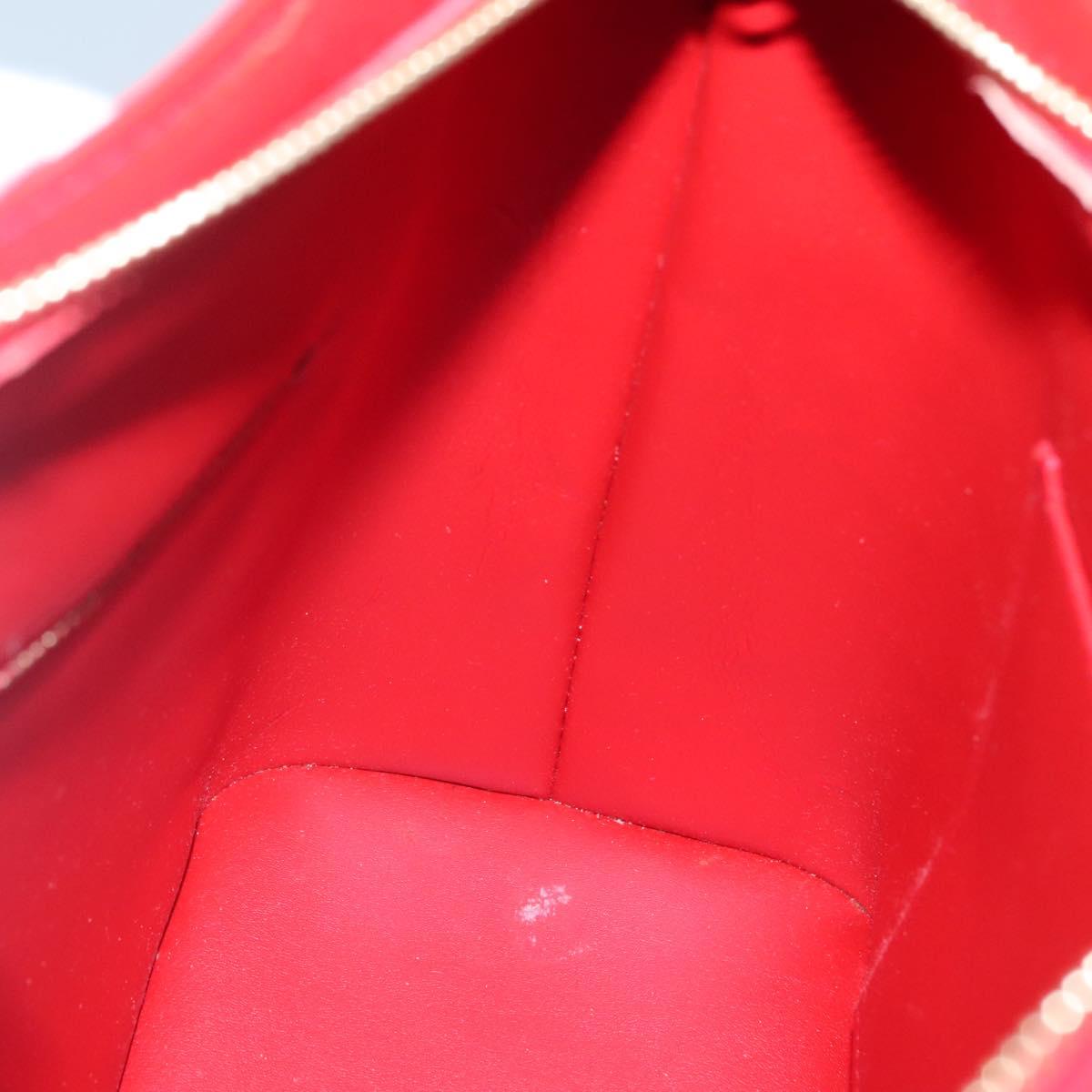 LOUIS VUITTON Monogram Vernis Houston Hand Bag Red M91092 LV Auth 136884