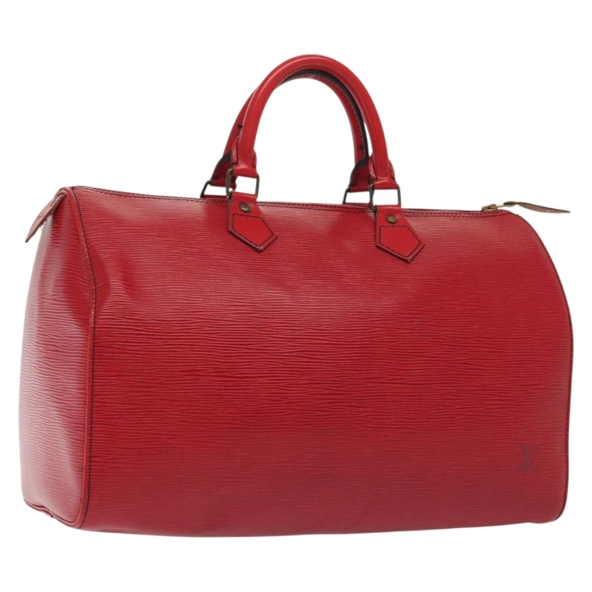 LOUIS VUITTON Epi Speedy 35 Hand Bag Castilian Red M42997 LV Auth 136904