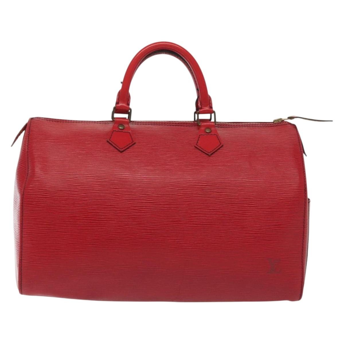 LOUIS VUITTON Epi Speedy 35 Hand Bag Castilian Red M42997 LV Auth 136904