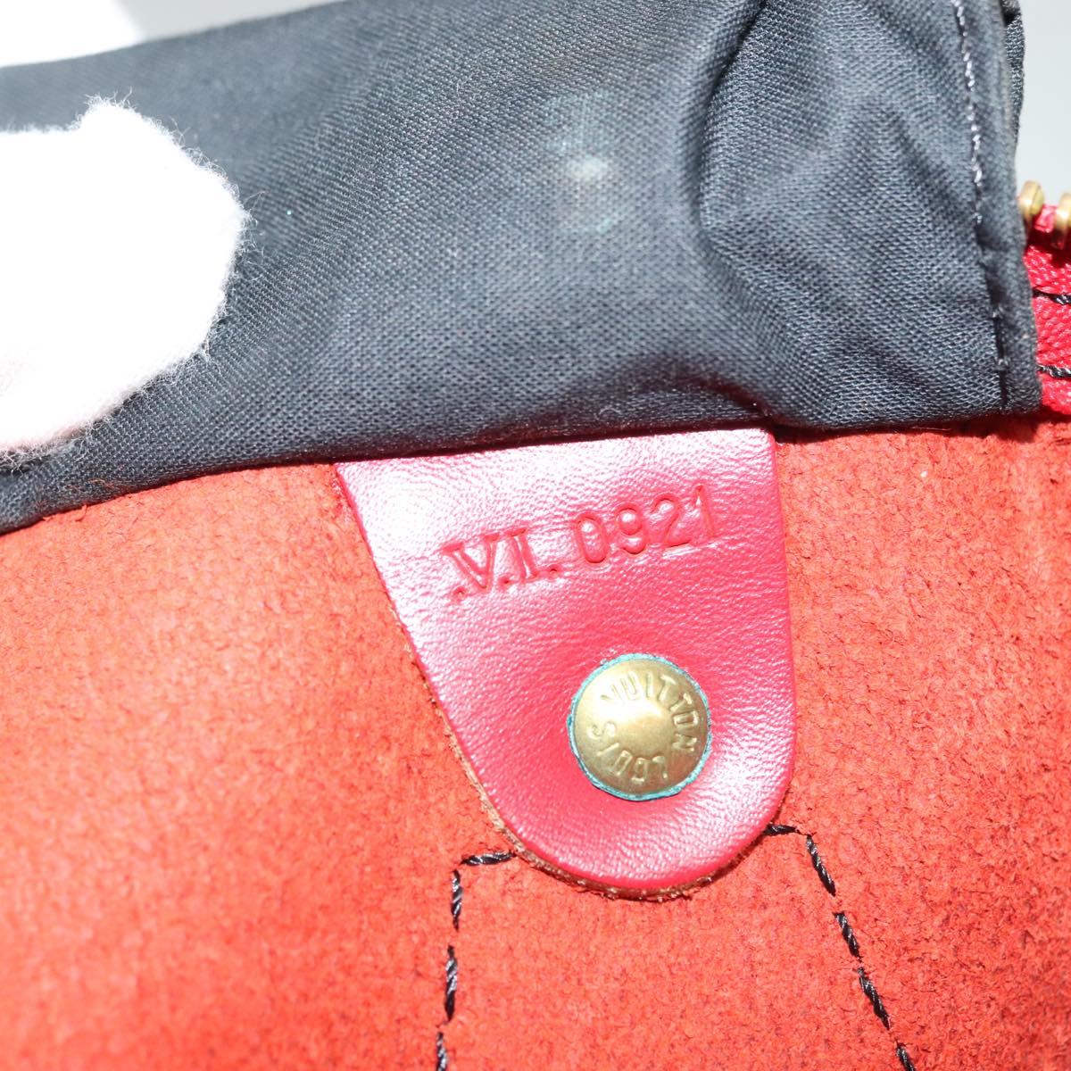 LOUIS VUITTON Epi Speedy 35 Hand Bag Castilian Red M42997 LV Auth 136904