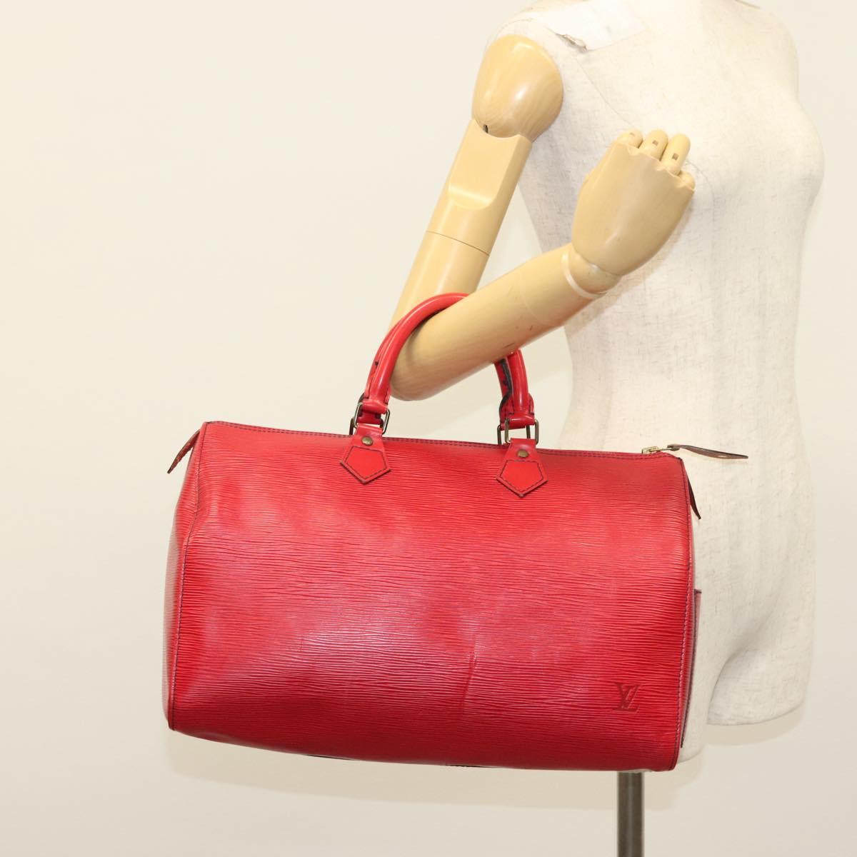 LOUIS VUITTON Epi Speedy 35 Hand Bag Castilian Red M42997 LV Auth 136904