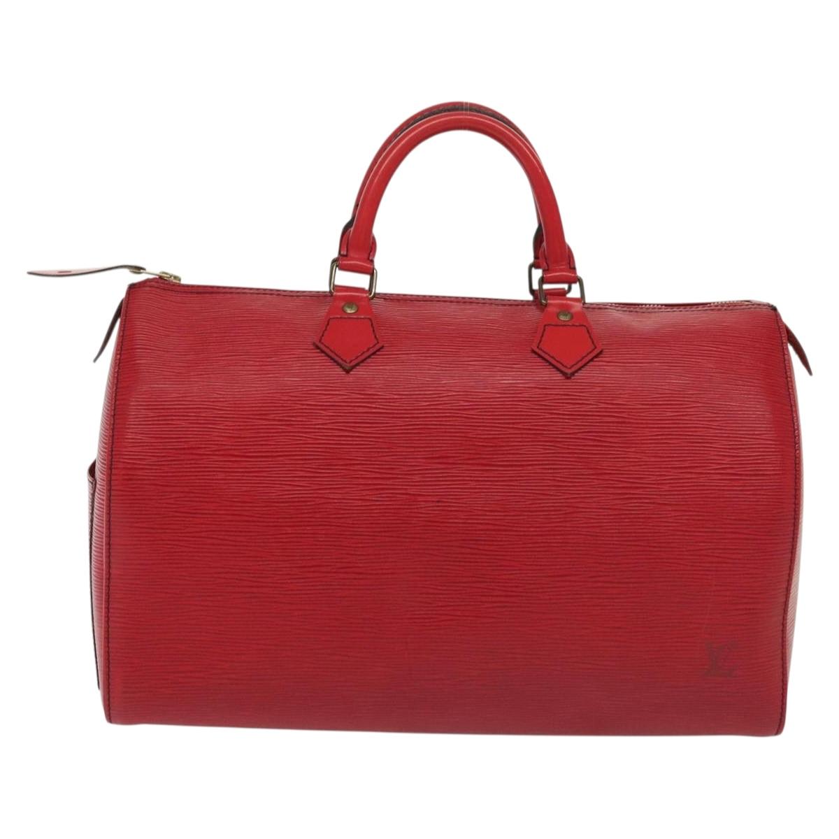 LOUIS VUITTON Epi Speedy 35 Hand Bag Castilian Red M42997 LV Auth 136904