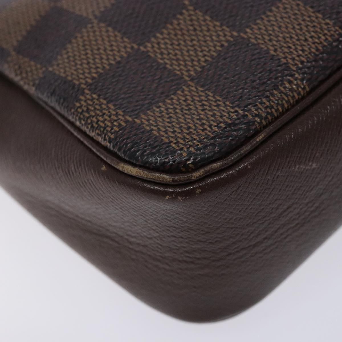 LOUIS VUITTON Damier Ebene Trousse Makeup Pouch N51982 LV Auth 136912