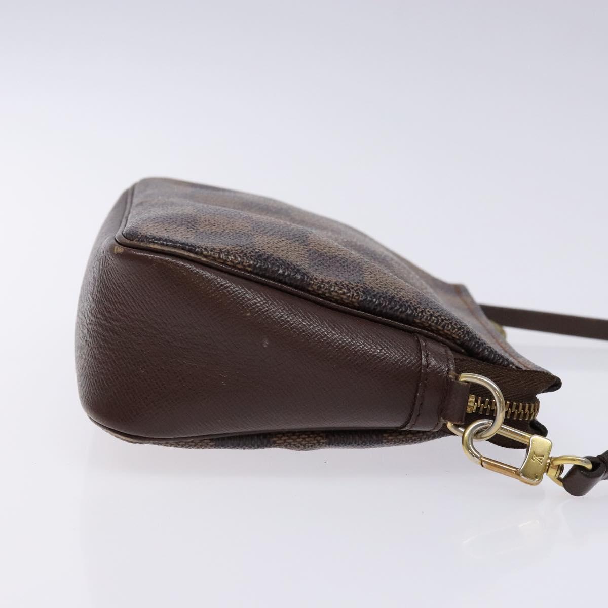 LOUIS VUITTON Damier Ebene Trousse Makeup Pouch N51982 LV Auth 136912