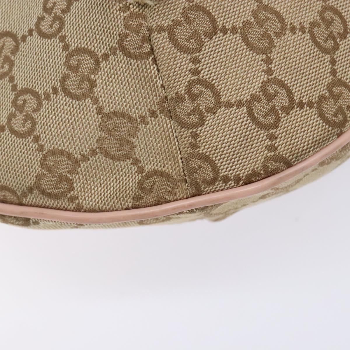 GUCCI GG Canvas Shoulder Bag Beige Gold 182092 Auth 136918