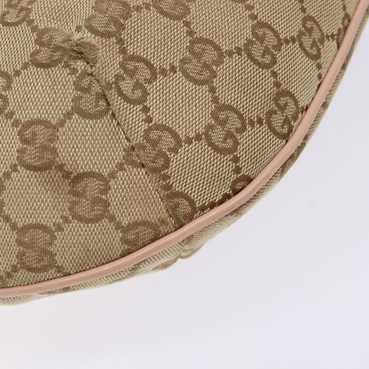 GUCCI GG Canvas Shoulder Bag Beige Gold 182092 Auth 136918