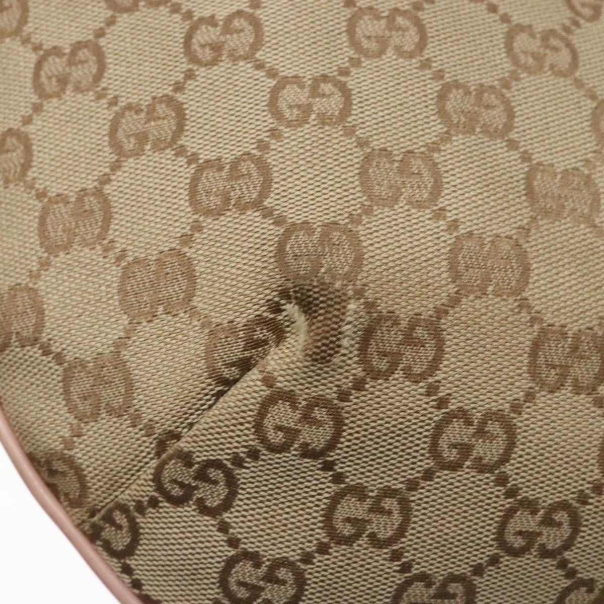 GUCCI GG Canvas Shoulder Bag Beige Gold 182092 Auth 136918