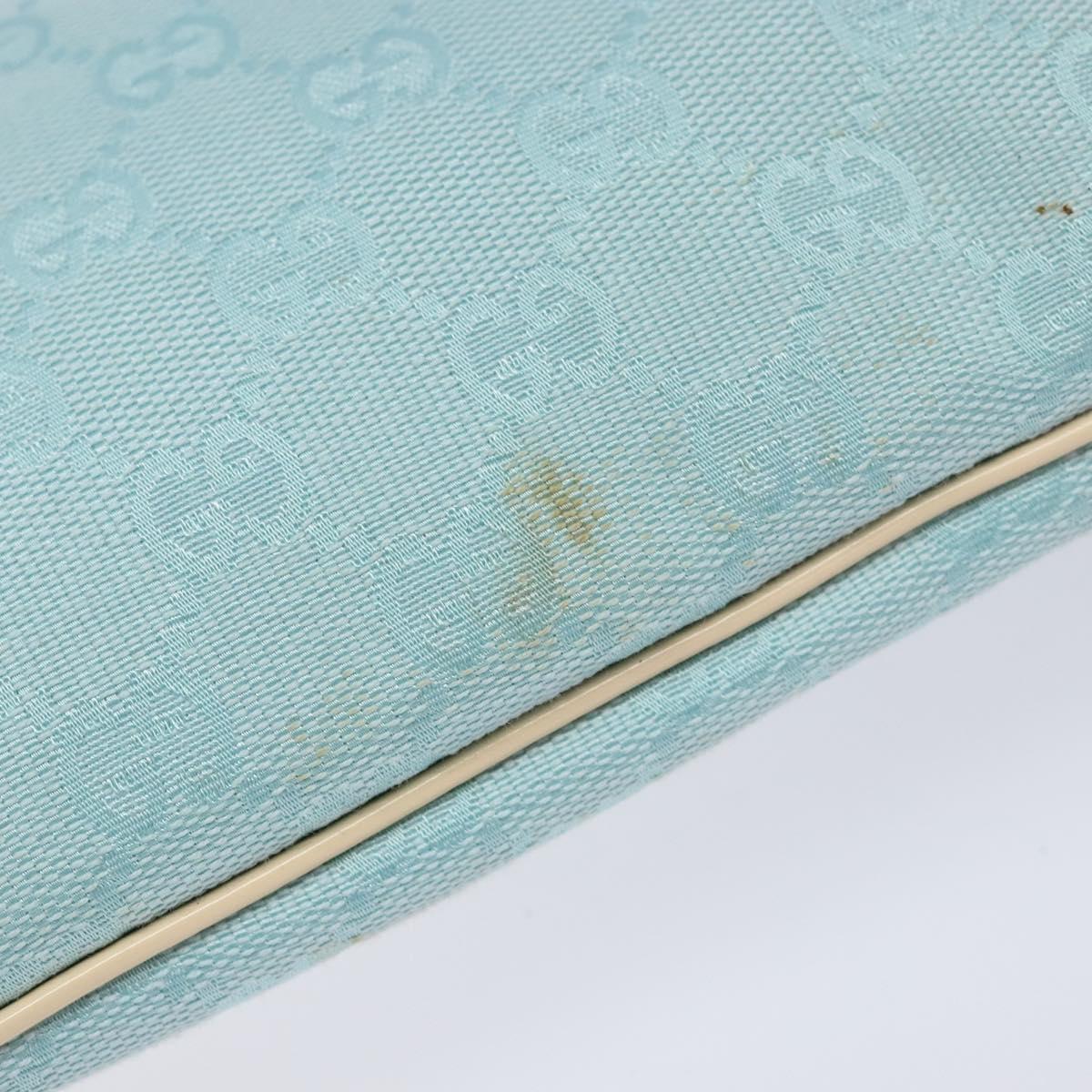 GUCCI GG Canvas Shoulder Bag Light Blue Gold 001 4158 3754 Auth 136919