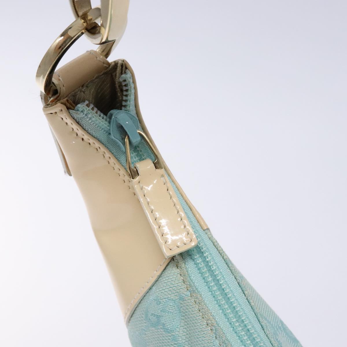 GUCCI GG Canvas Shoulder Bag Light Blue Gold 001 4158 3754 Auth 136919