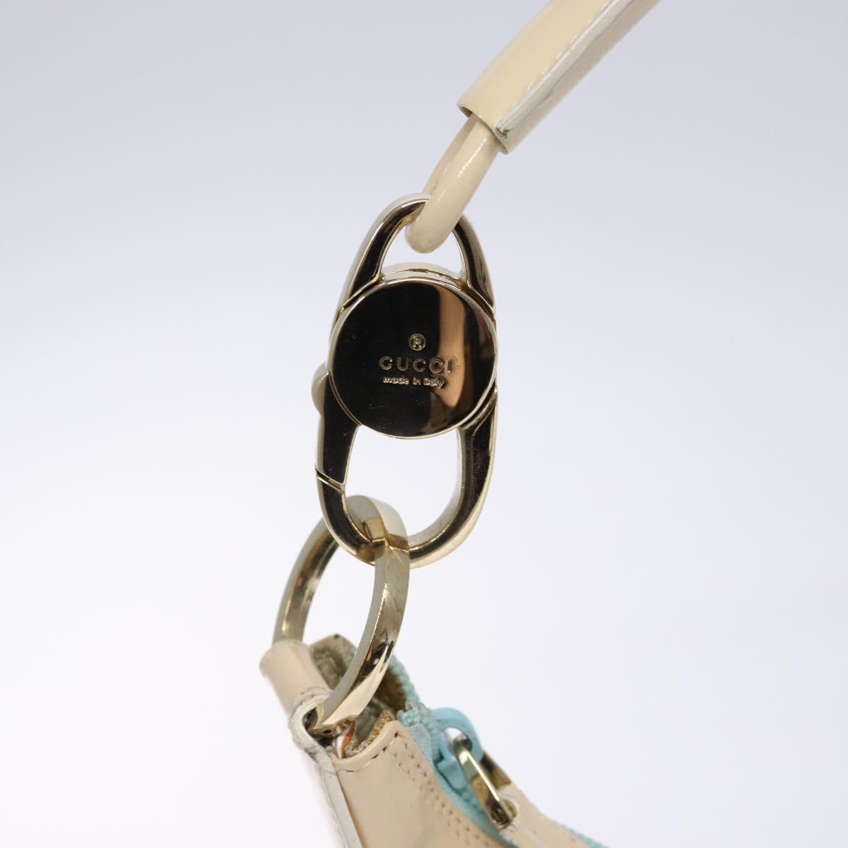 GUCCI GG Canvas Shoulder Bag Light Blue Gold 001 4158 3754 Auth 136919