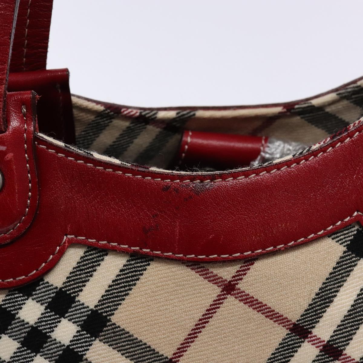 BURBERRY Nova Check Blue Label Tote Bag Canvas Beige Auth 136920