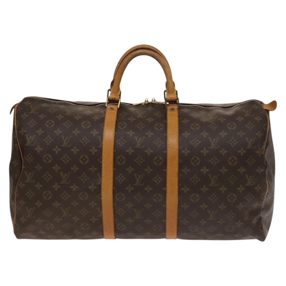 LOUIS VUITTON Monogram Keepall 55 Boston Bag M41424 LV Auth 136944